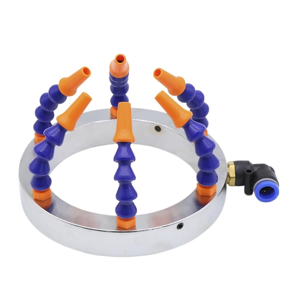 Spindle Cooling Ring CNC Spindle Tool Cooling Water Ring Stainless Steel Plastic/Metal Nozzle 360 Degrees Durable Spray Machine(155mm Plastic nozzle)