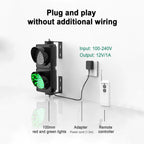 100mm(4inch) LED Traffic Stop Light, Industrial Loading Dock Bay Light, Signal Lamp for Wall, with Remote Control, Plug & Play- Traffic Light(1.5m)(1.5m)