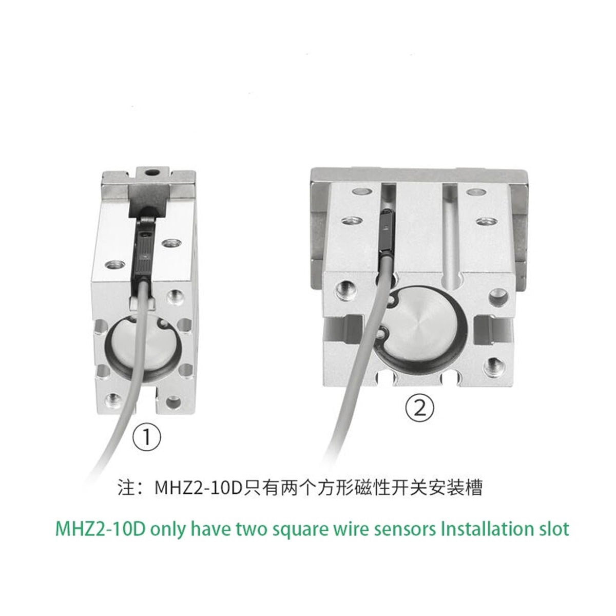 Double Acting Mini Gripper Pneumatic Cylinder MHZ2-6D Aluminium Air Clamps 1Pcs