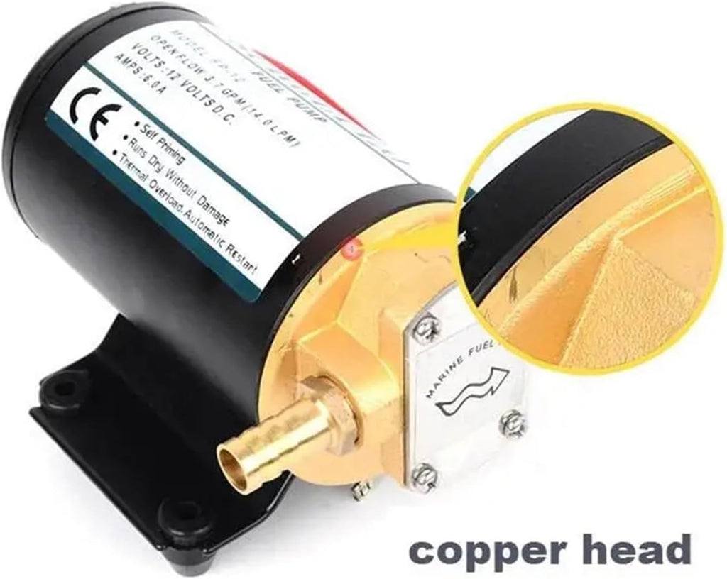 Sewage/Effluent Pumps Large Flow DC Gear Oil Pump 12V 24V 14L/min Self-Priming Diesel for Lubricating Engine