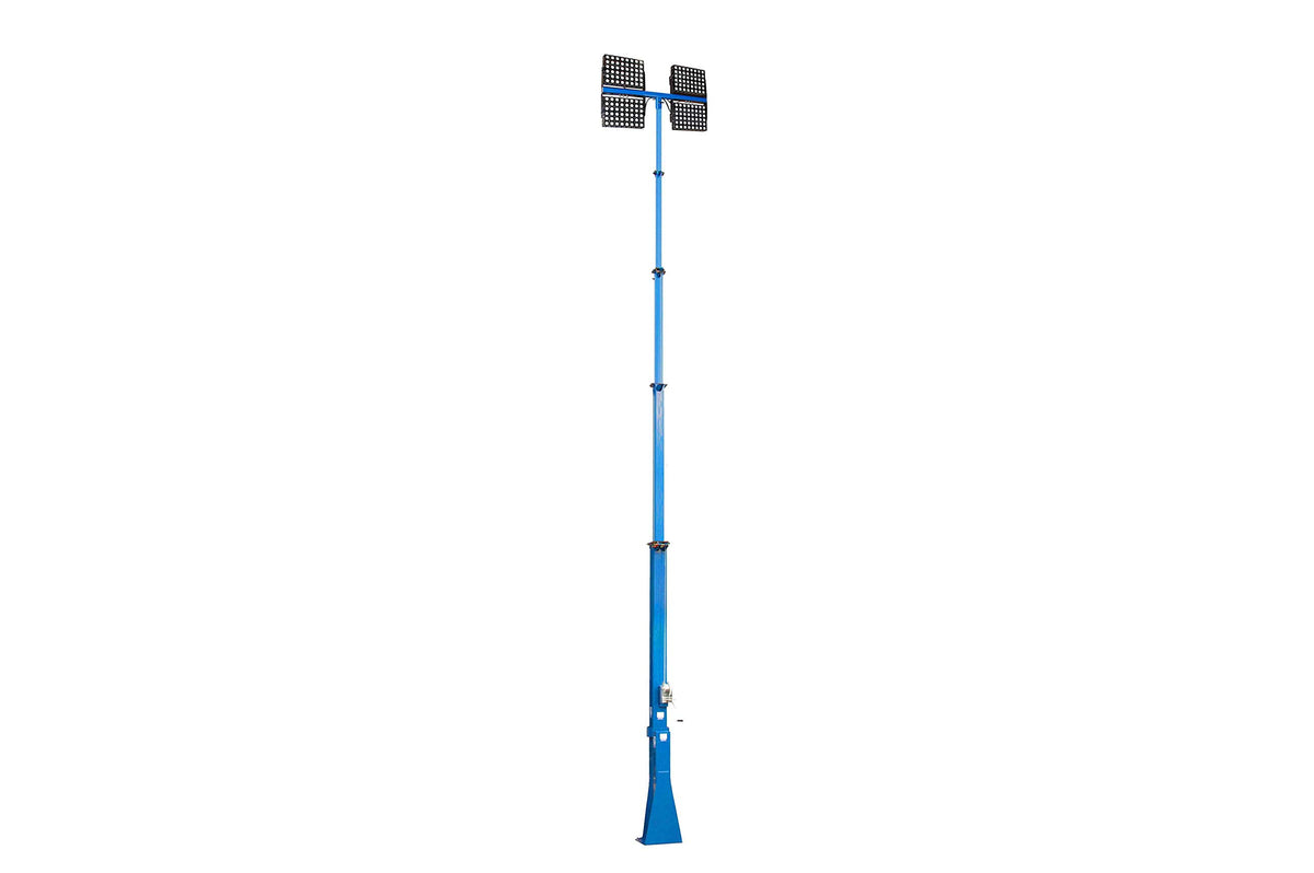 2000W LED Fold Over Light Mast - Five-Stage 9-30' Mast - 270,000 Lumens - Electric Winch - 5-20 Cord Cap - 120V Winch - 4500K