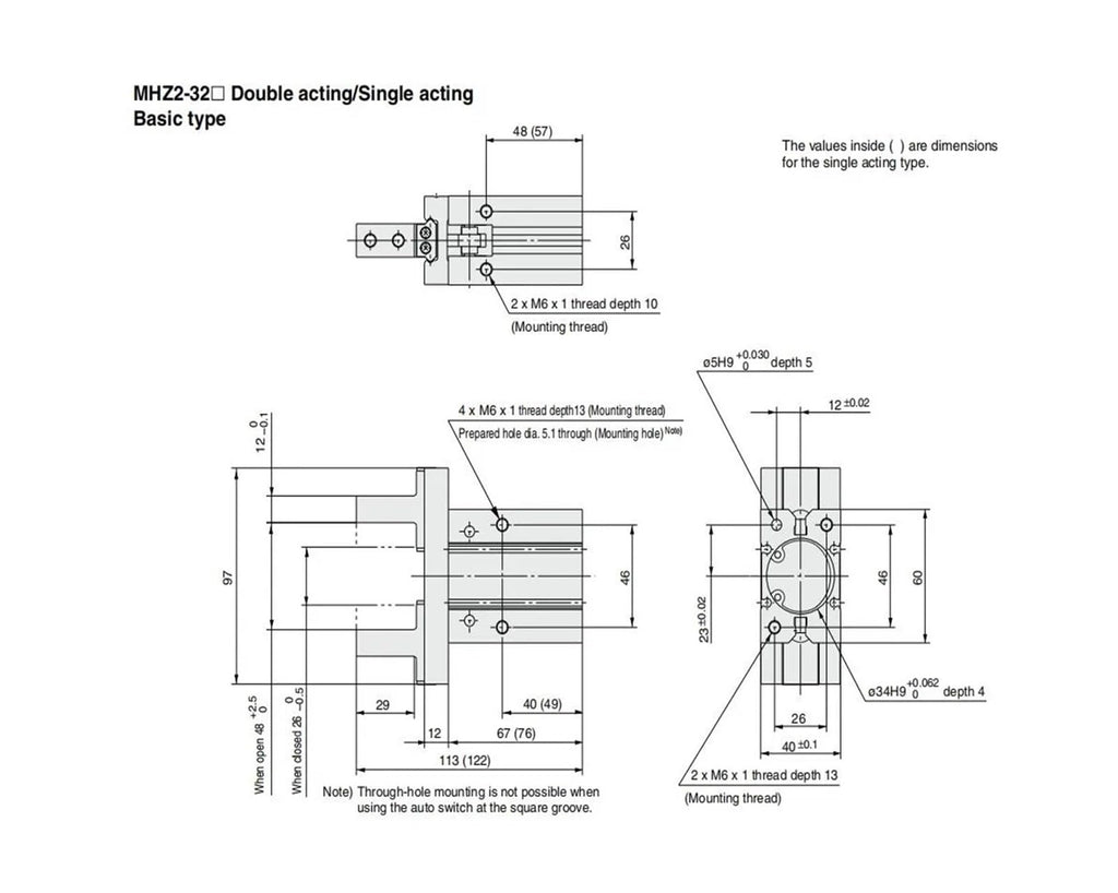 MHZ2 Air Pneumatic Parallel Gripper Multiple Finger Option MHZ2-16D1 MHZ2-16D2 MHZ2-16D3 MHZ2-20D1 MHZ2-25D2 MHZ2-32D3 MHZ2-6D1(MHZ2-32D3)