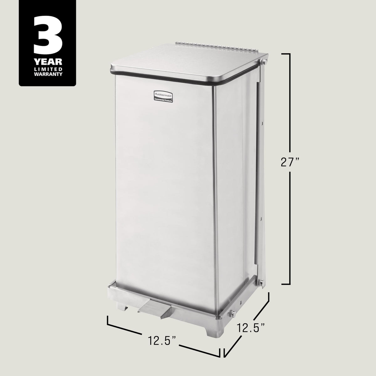 Rubbermaid Commercial Products Defenders Biohazard Trash Can, 13G