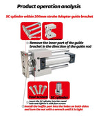 Cylinder Three-axis Three-Guide Cylinder Guide Bracket Pneumatic Guide Post SC32 40 50 63-50 75 100 200 300 400 500(SC32)