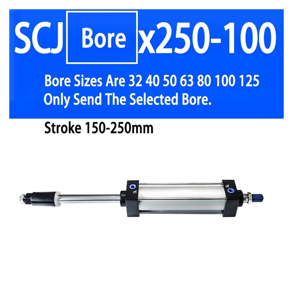 1PCS Adjustable Pneumatic Cylinder SCJ32/40/50/63/80/125mm Bore Air Cylinder Piston Big Thrus 25/50/75/100/200/300mm Stroke(BORE 32mm)