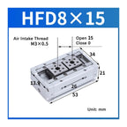 1pcs Air Cylinder HFD8 HFD12 HFD16 HFD20 HFD25 Compact Air Gripper Pneumatic Cylinder(HFD8X15)