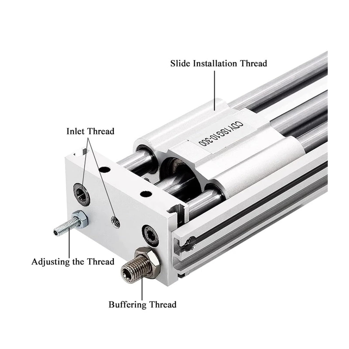 Magnetic Coupling Rodless Pneumatic Cylinder with Slide Bearing(800 Stroke,Bore 15mm)