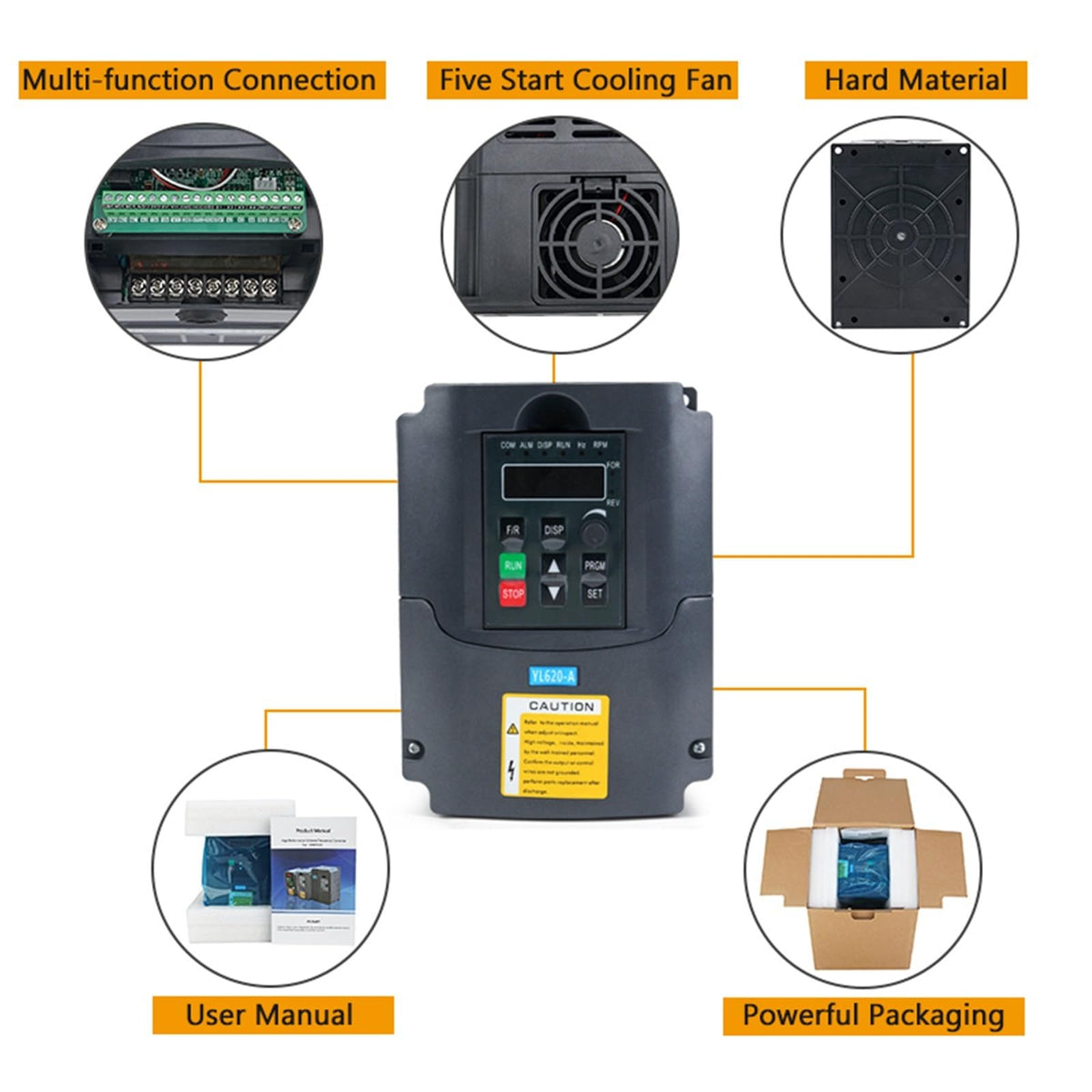 2.2kw Spindle Water Cooled Kit ER20 Milling Spindle Motor.2KW VFD 80 Clamp Water Pump 13pcs ER20 1m Cable for Router(Gold,220V)