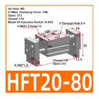HFT Pneumatic Cylinder Large Diameter Open Clip Finger Cylinder HFT10/16/20/25/32x20/30/40/60/80/150-S(HFT20x80)