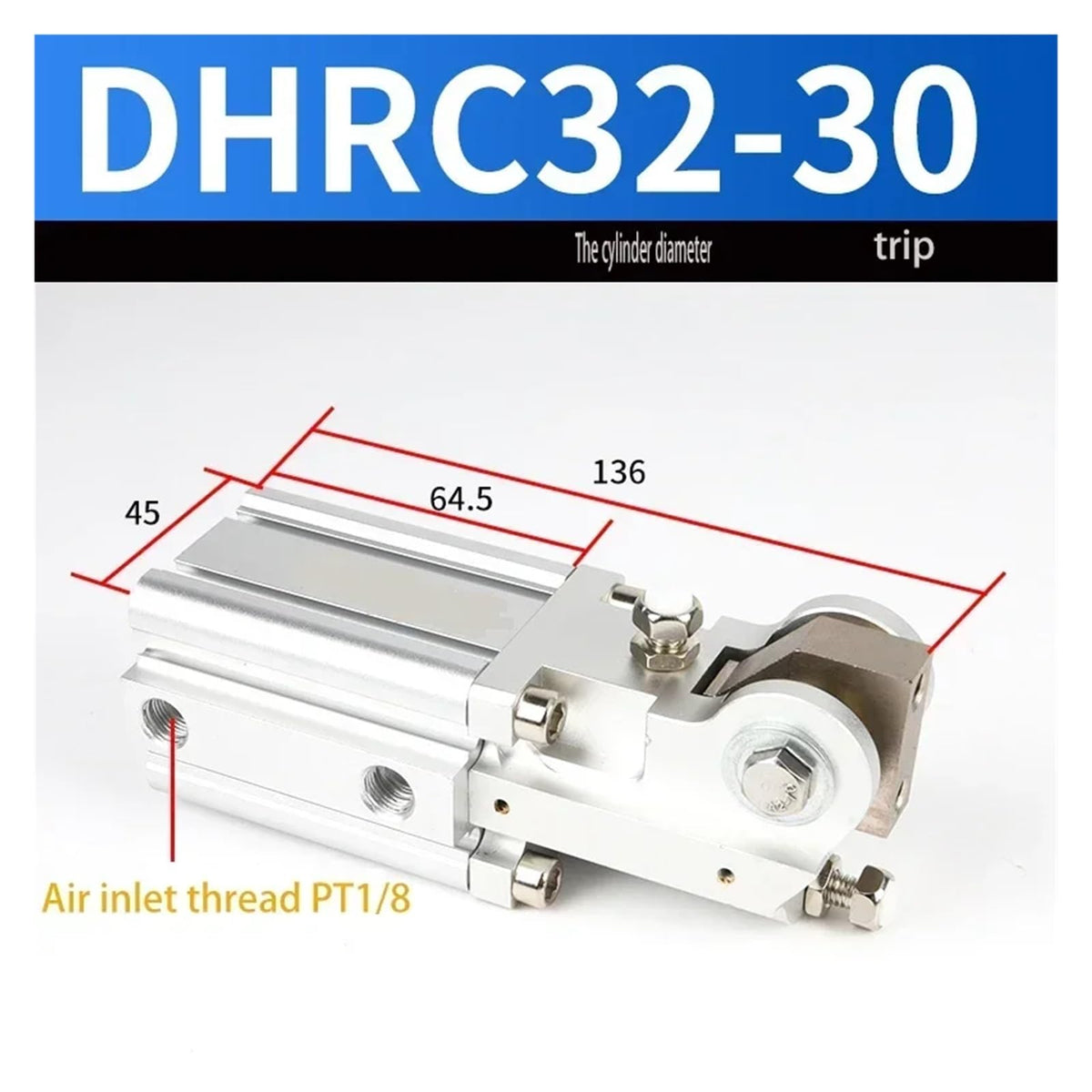 1PCS Pneumatic Side Pose Hinge Turning Cylinder FCZ20-20ZB DHRC32-30LB DHRC40-40L(DHRC32-30)