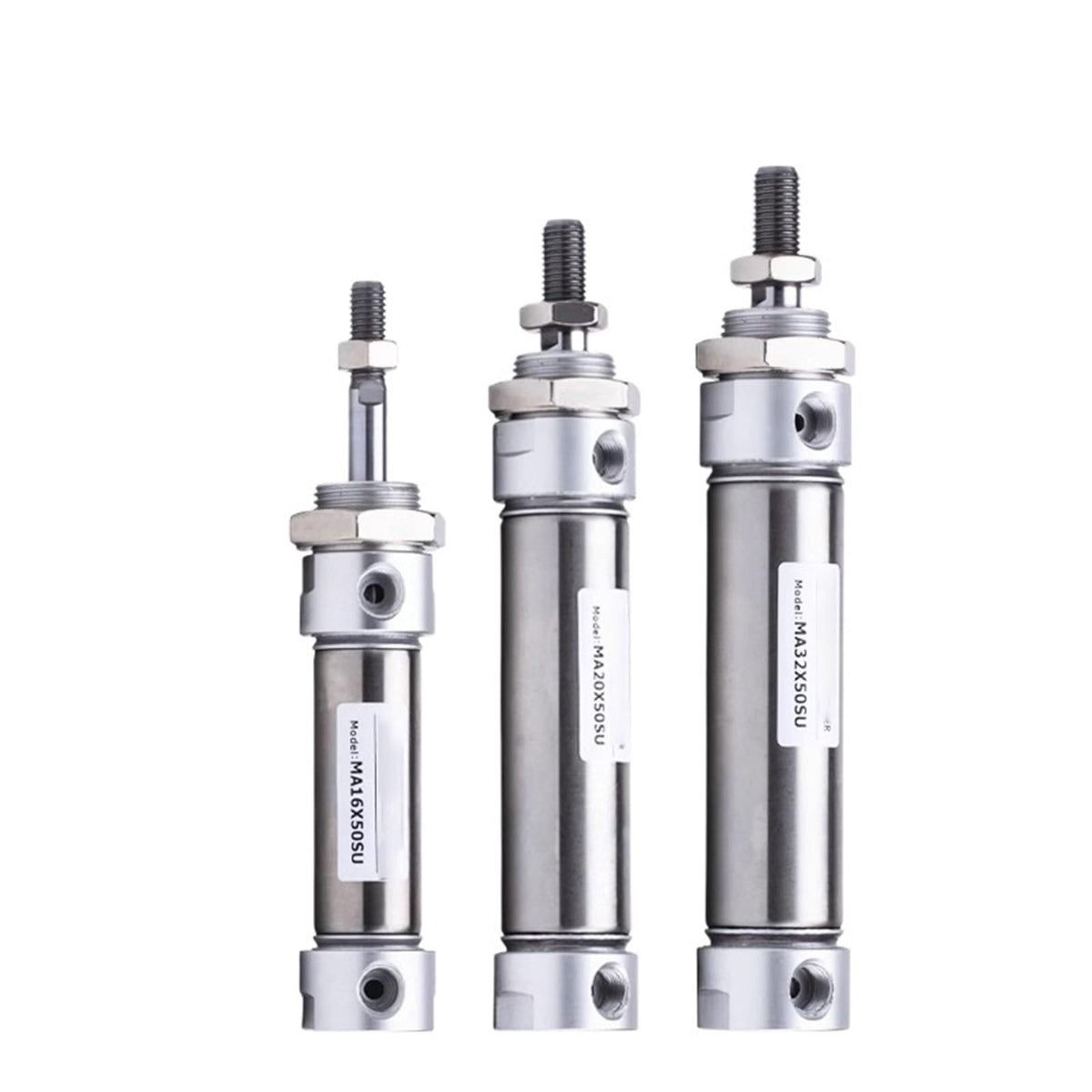Flat-end MA 16 Type Pneumatic Cylinder Stroke 25 50 100 125 150 200 mm Stainless Steel Double Action Mini Air(Stroke 500mm)