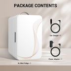 Mini Fridge for Bedroom Skincare Fridge Small Refrigerator 6L/8 Cans Compact Refrigerator 110V AC/12V DC Portable Cooler and Warmer for Skin Care Cosmetic Beverages Drinks, Office Dorm and Car