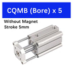 CQMB80 CQMB100 Guide Rod Compact Air Pneumatic Cylinder CQMB100-5 CQMB20-10 CQM80-15 25-25 25-20 25-30(Stroke 5mm,CQMB80 (Bore 80mm))