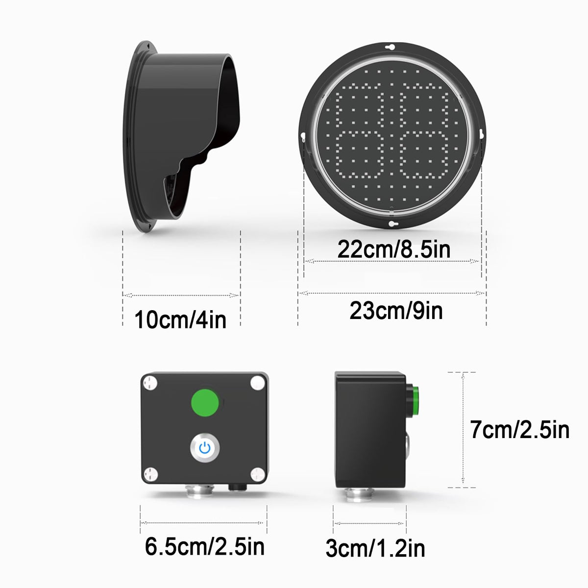 Traffic Light, 200mm Red and Green Signal Light, one-Color Countdown, Red/Green Stop and Go Light, Industrial Signal Lamp for Wall, with Remote Control, Plug & Play(Red)(Red)