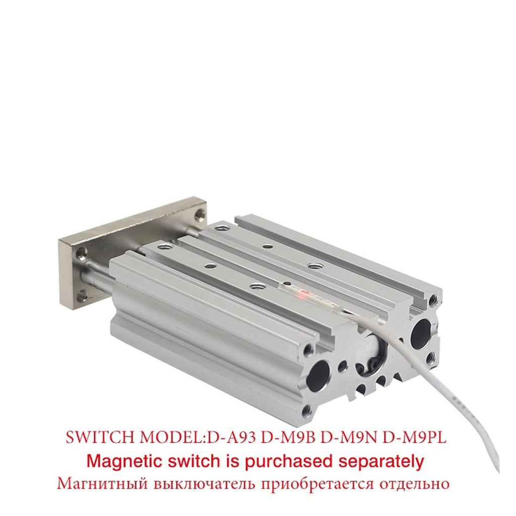 Pneumatic Air Cylinder 16-20Z Compact Guide Cylinder Thin Three Axis Air Pneumatic Cylinder with Guide Rod Bore 12 16mm Stroke 10-150mm MGPL12 16 Double Acting