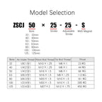 SCJ32*50/75/100/150/200-50-S Standard Air Pneumatic Cylinder Adjustable Pistons Double Rod Reset Seal Dust-Proof(Stroke 150-200)