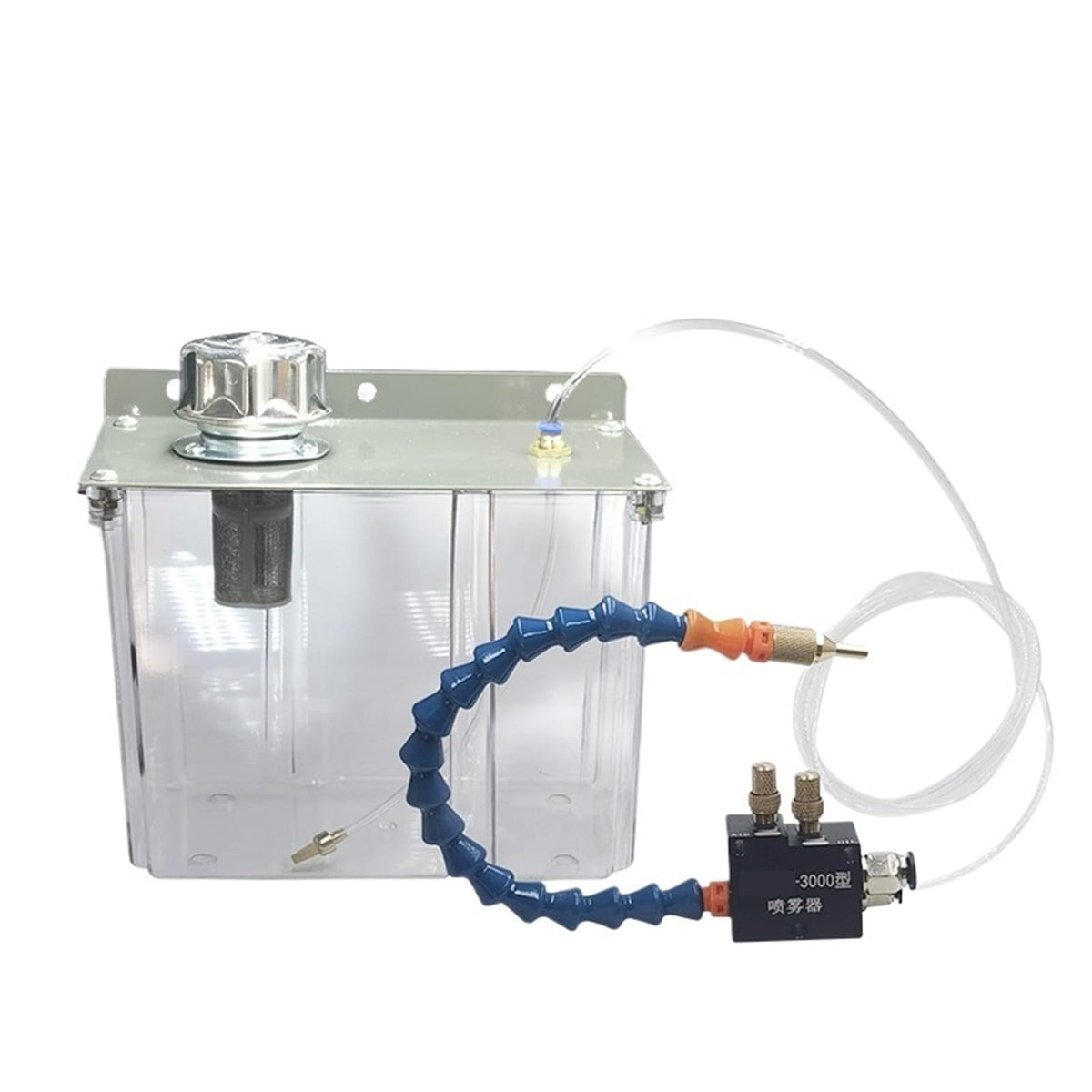 1pcs Pump Oil Mist Sprayer 3L Oil Tank Lubrication Spray System Metal Cutting Cooling Atomizer Transparent Water Tank(General model,Machine tool set 01)