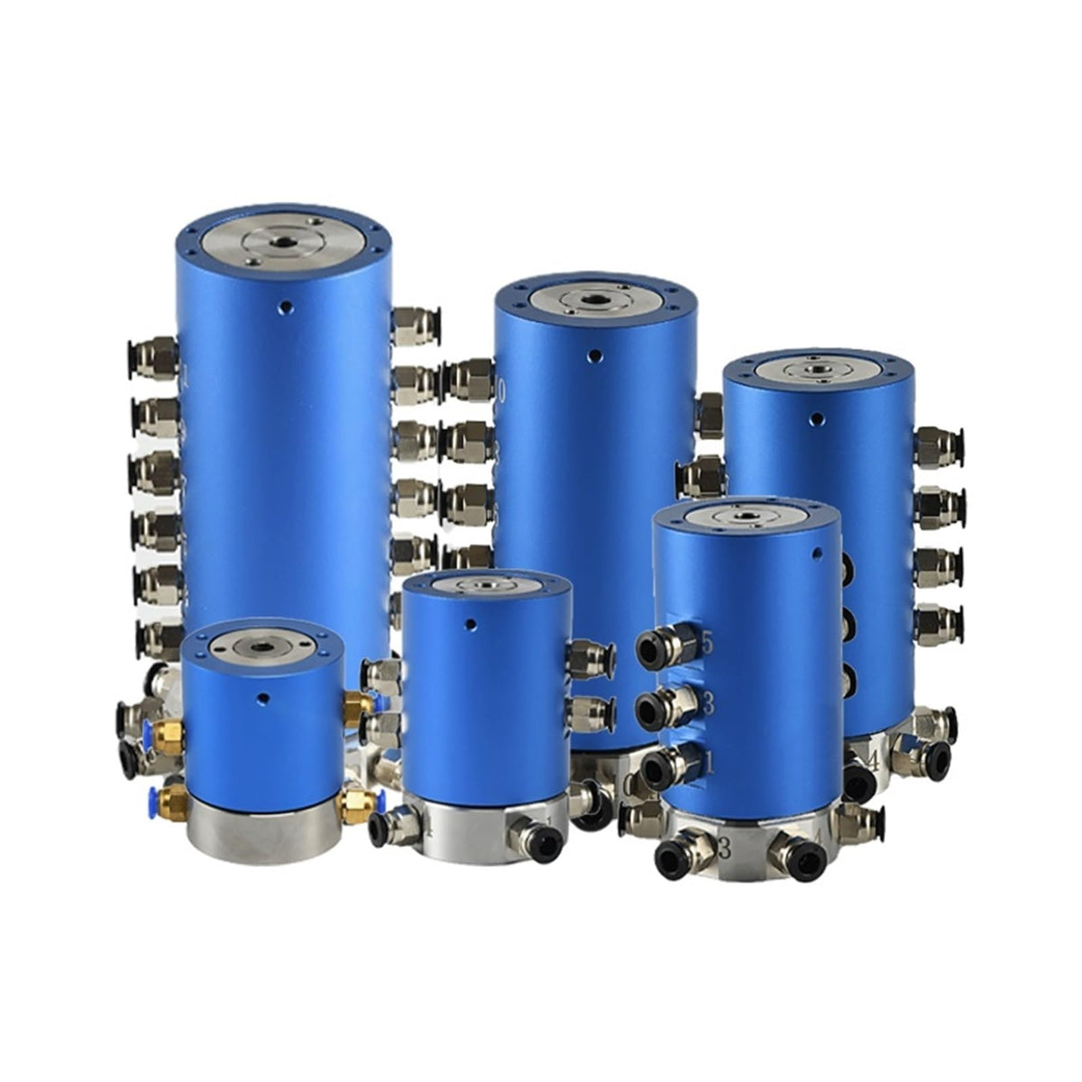 1 Pcs Pneumatic Rotary Joint High Speed Hollow 360 Degree Rotary Cylinder Ventilation Collector Ring Multi-Way Slip Ring Thread(6 in and 6 Out M5)