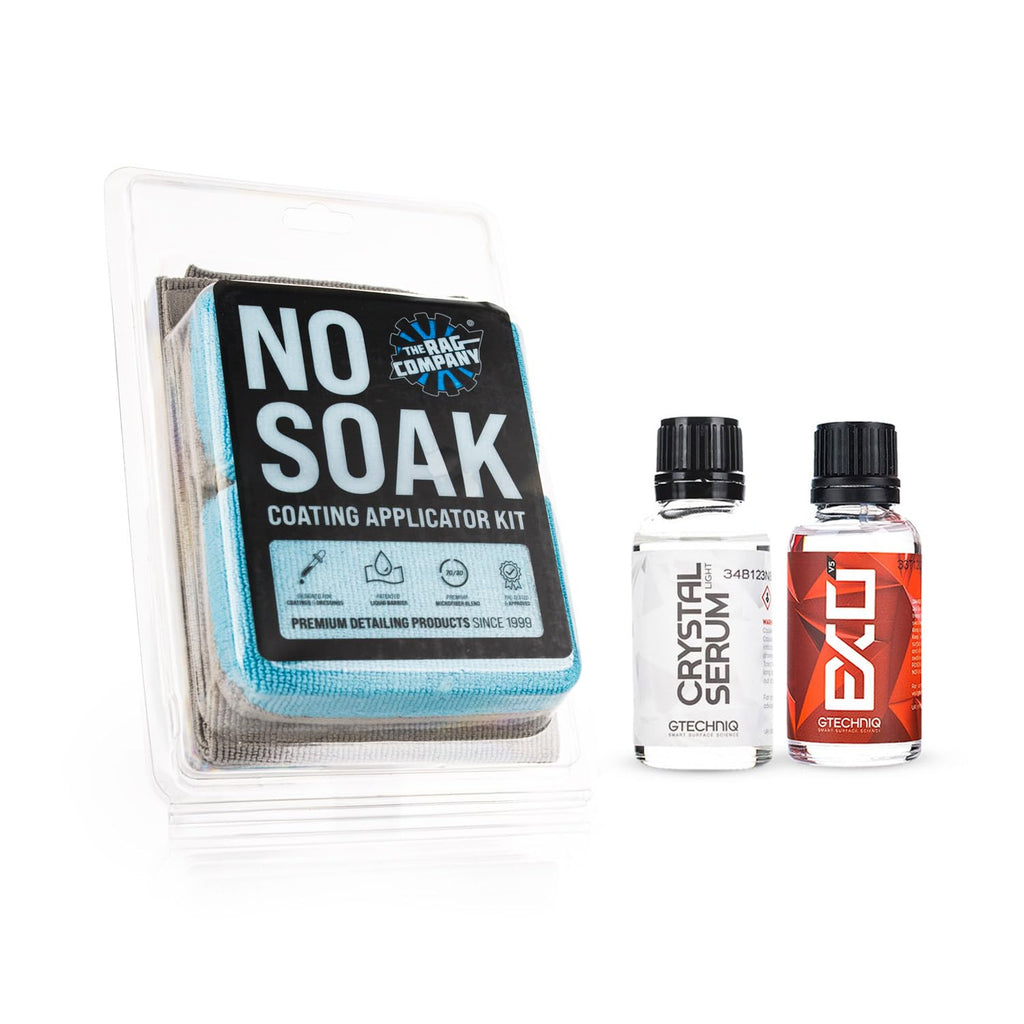 The Rag Company Gtechniq CSL Ceramic Coating & EXO 50 ml No Soak Coating Applicator Kit Bundle