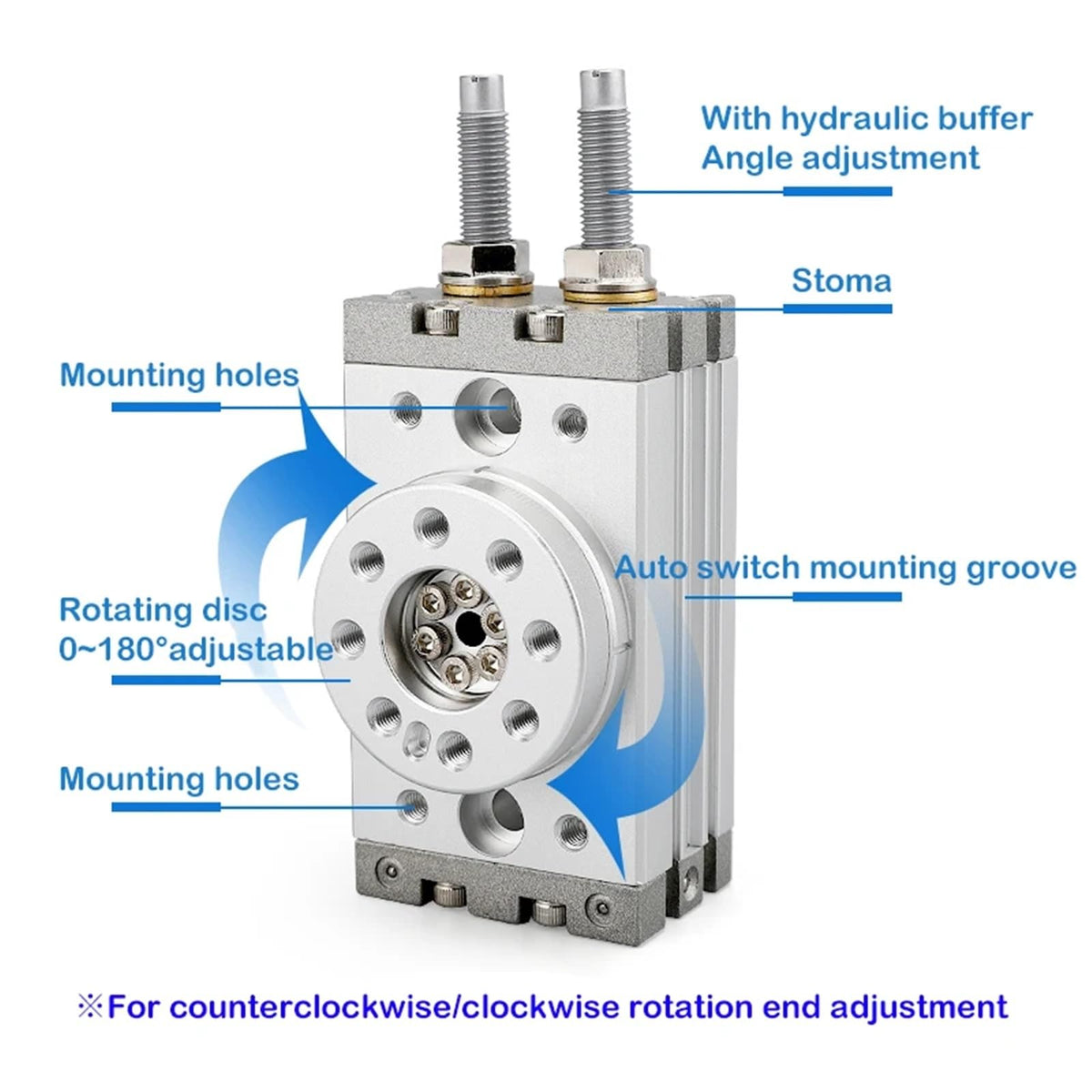 MSQB10A MSQB20A MSQB30R MSQB50R Rotary Pneumatic Cylinder MSQB50A Adjustable 0-190 Degrees 1Pcs(MSQB-50A)