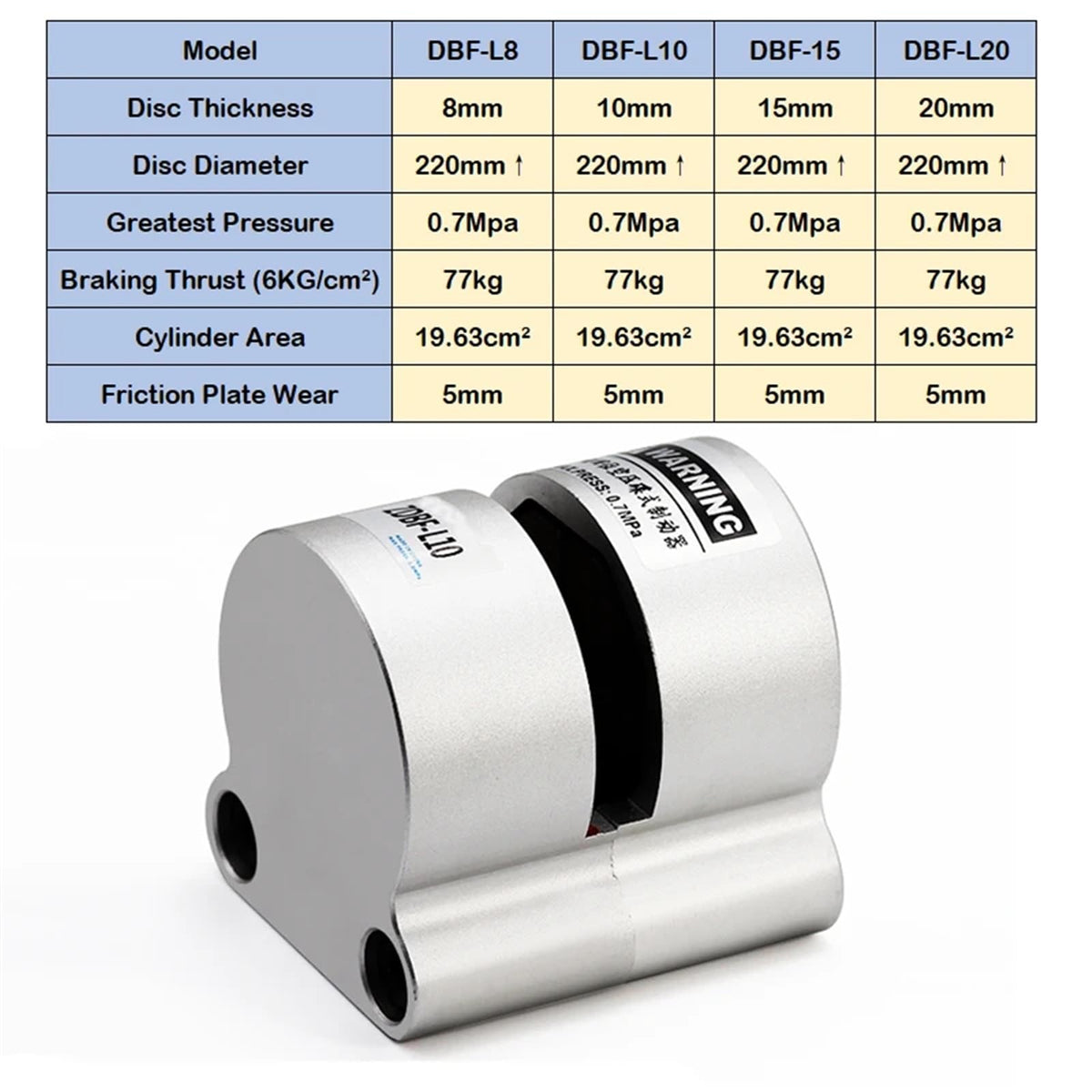 Pneumatic Brake Cylinder Industrial Lathe Holding Air Pressure Butterfly DBF-L8/10/15/20(DBF-L10)