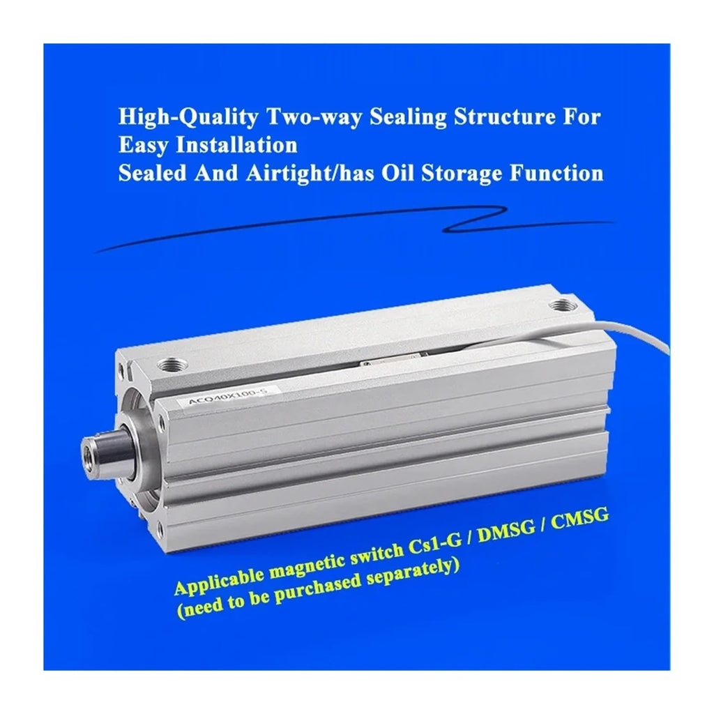 1pcs Air Pneumatic Cylinder ACQ32/40/50/63 * 110/120/130/140-S-B Extended Stroke Compact Thin Cylinders(Stroke 150)