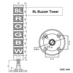 1pcs 70mm Signal Alarm Caution Indicator Industrial Stack Tower Warning Light Steady/Flash/Rotary Lamp LED for Machine 24V220V Buzzer(3 Layer with Buzzer,DC 12V)