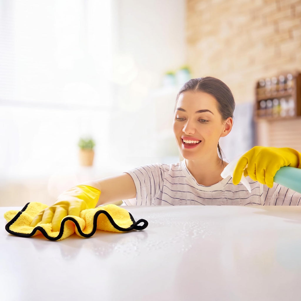 300 Pcs Microfiber Towels Bulk Car Drying Cloth, Yellow