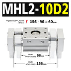 MHL2 Double Acting Pneumatic Gripper Replacement T Type Air Gripper 10D/16D/20D/25D/10D1/16D1/20D1/25D1(MHL2-10D2)