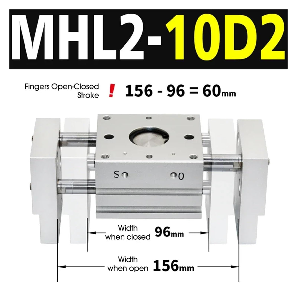 MHL2 Double Acting Pneumatic Gripper Replacement T Type Air Gripper 10D/16D/20D/25D/10D1/16D1/20D1/25D1(MHL2-10D2)
