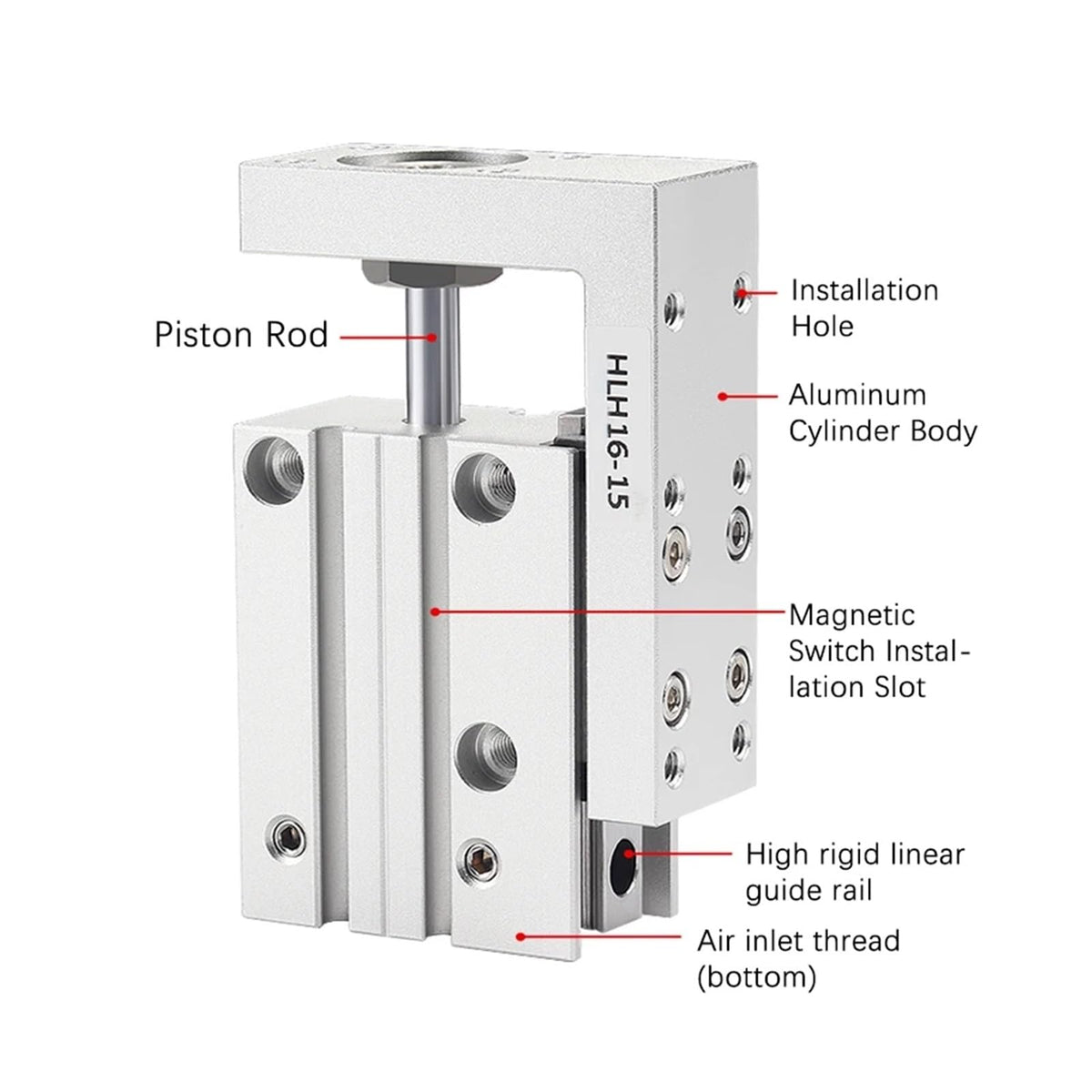 HLH6/10/16/20Air Side Table Rail Type Air Pneumatic Cylinder 10S/15S/20S/30S/40S/50S(Stroke 40mm)