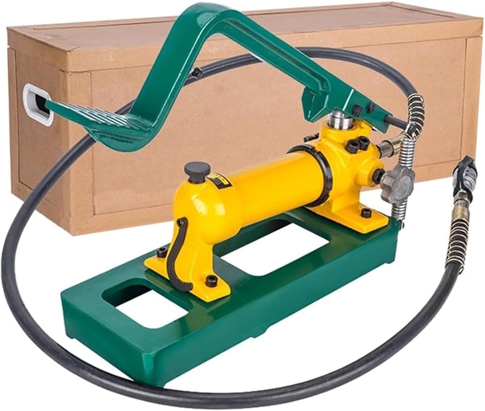 Two-Stage Hydraulic Hand Pump, Portable Manual Lift Pump with Foot Pedal