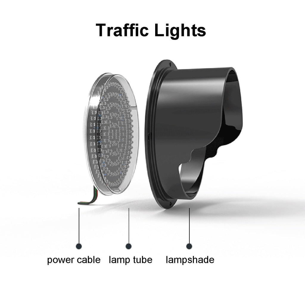Monochrome LED Traffic Light, Mini Stop Light, Teaching Lamp for Wall, Indicator Warning Light, for Road, Toll Station, Residential Gate (Color : Rojo, Size : 200mm-12v)(Red,200mm 220v)