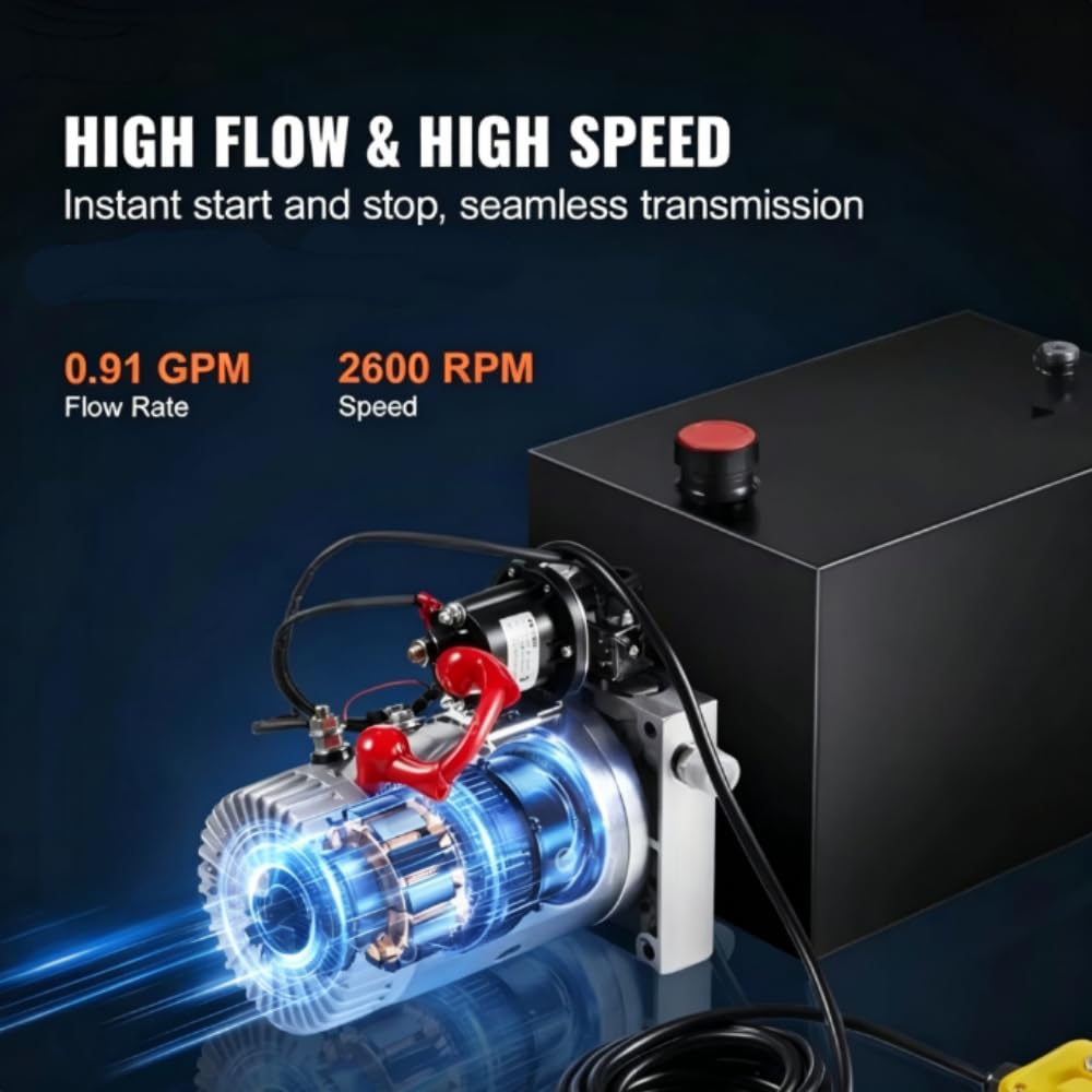 Hydraulic Pump 4/10/20 Quart Hydraulic Power Unit Trailer Pump 12V Hydraulic Pump