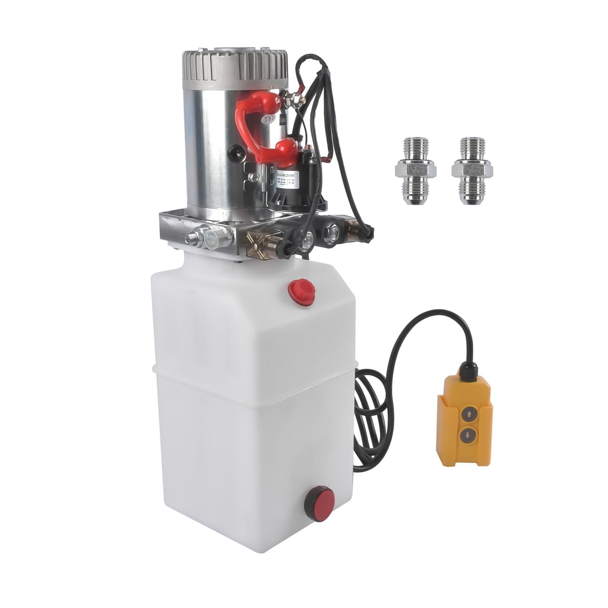 6 Quart 12V Double Acting Electric Hydraulic Pump, Power Unit with 6L Tank Repair Medium-Sized Lifting Platforms All Dump