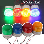 1PCS Red Yellow Green Blue Single Flashing Signal Warning DC12V24V LED Indicator Lamp with Buzzer/No Sound Small Security Alarm Light(Green NO Buzzer,200w)