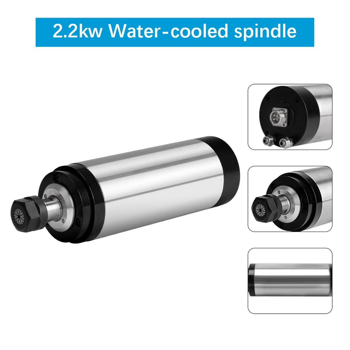 2.2kw Spindle Water Cooled Kit ER20 Milling Spindle Motor.2KW VFD 80 Clamp Water Pump 13pcs ER20 1m Cable for Router(Gold,220V)