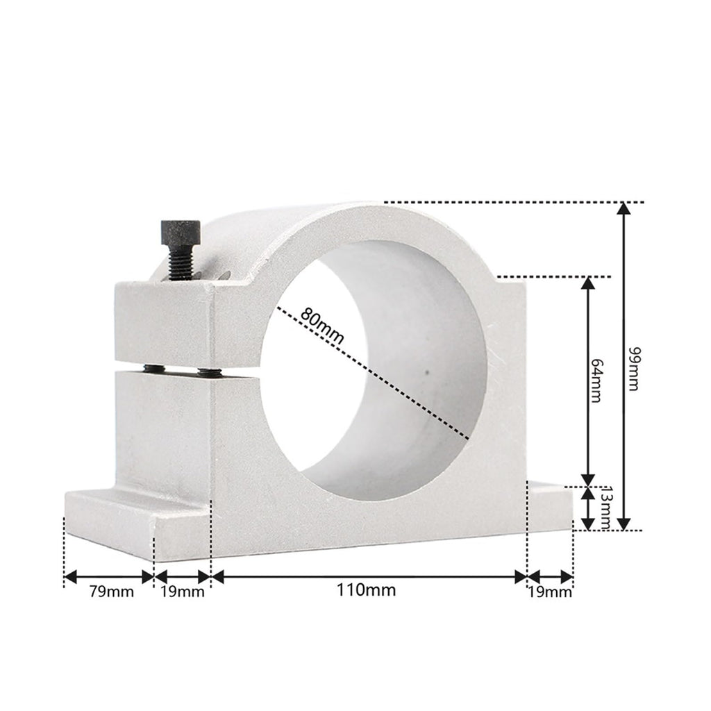2.2kw ER20 Water Cooled Spindle Kit Water Cooling Spindle & 2.2kw VFD & 80mm Spindle Bracket & 75w Water Pump(GP,Steel Ball Bearing)