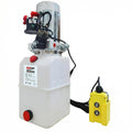 Single Acting Hydraulic Pump 6 Quart Hydraulic Power Unit 12V DC Hydraulic Pump (Plastic Oil Reservoir Single Acting 3200 PSI) SAE#6 Connector for Dump Trailer Car Lifting