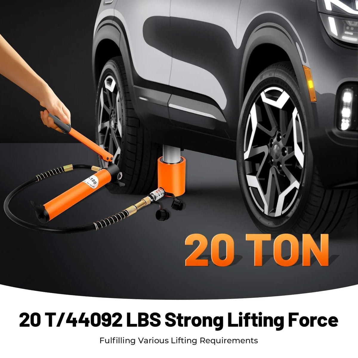 Hydraulic Trolley Jack Manual Hydraulic Pump 20T 70MPa Lifting Jack High Pressure Portable Steel Oil Pump for Hydraulic Tools (CP)