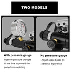 Manual Hydraulic Pump,10000PSI Hand Lifting Pump With 70cm Hose And ZG3/8 Thread, Max 700kg/㎝² High Pressure, 175cc Oil Content, Aluminum Pump Body for Hydraulic Tools standard standard+gauge