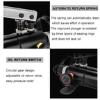Manual Hydraulic Pump,10000PSI Hand Lifting Pump With 70cm Hose And ZG3/8 Thread, Max 700kg/㎝² High Pressure, 175cc Oil Content, Aluminum Pump Body for Hydraulic Tools standard standard+gauge