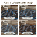 6'x9' Blue Charcoal Race Track Design Washable Area Rug
