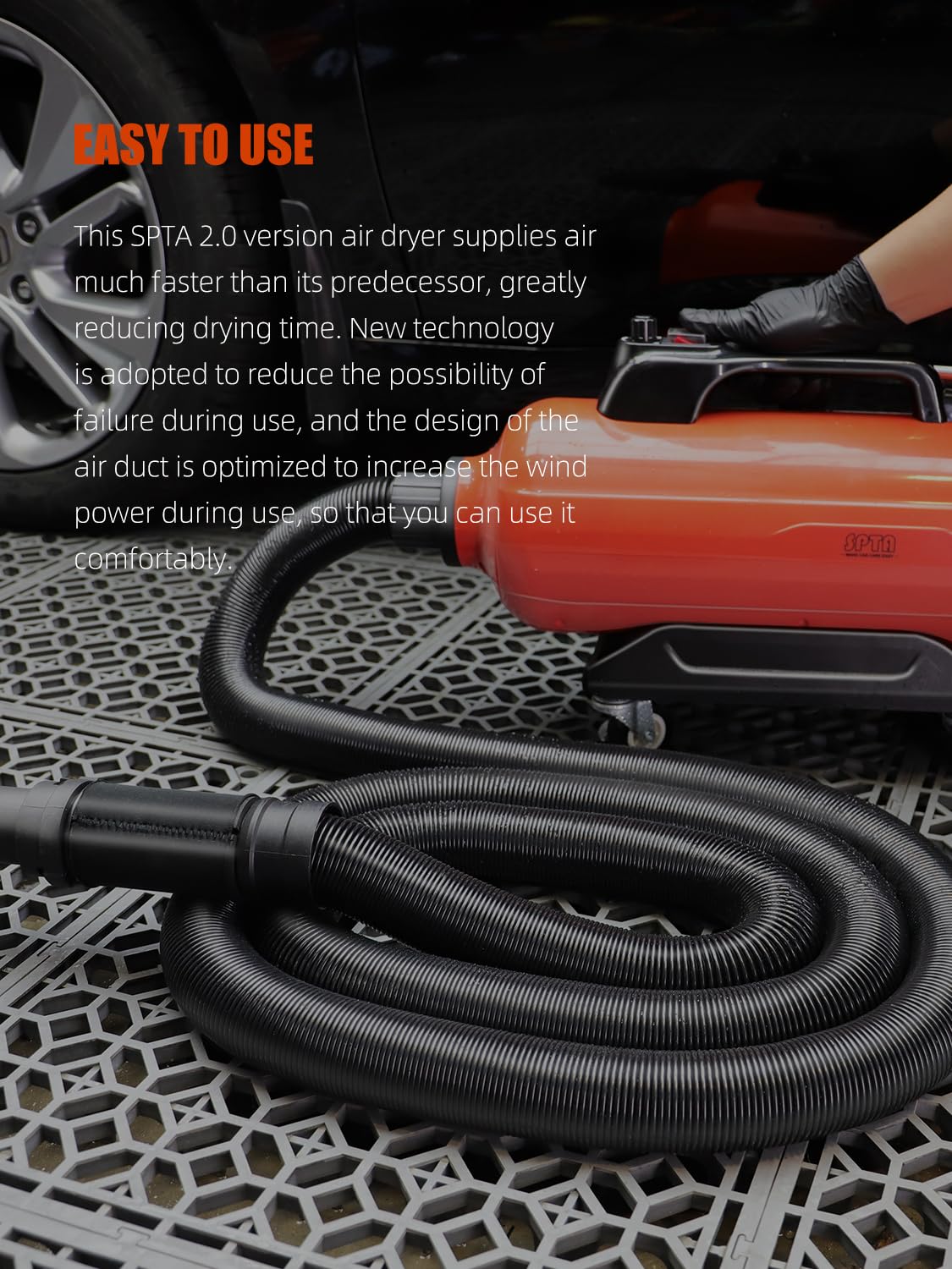 SPTA Air Cannon Car Dryer Blower, Powerful Detailing Wash, Filtered Dryers, Safer Than Microfiber Towel Cloth,Car Wash Dryer Blower,Dry Before Car Cleaning,Car Detailing,Car Wax,or Ceramic Coating