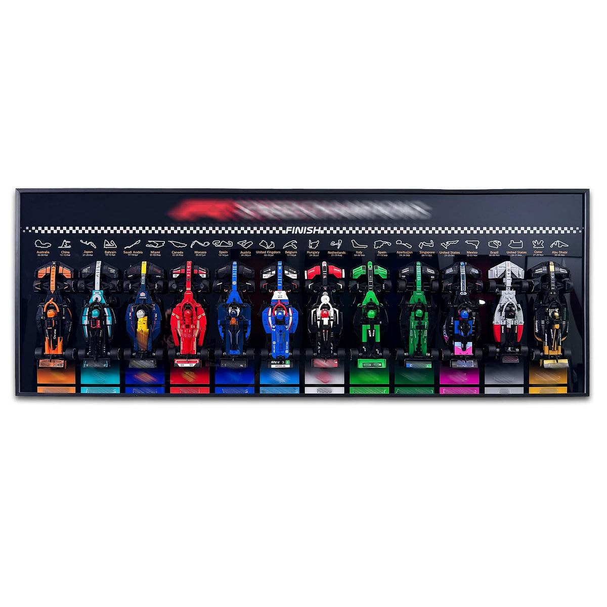 WETCEAOM Display Wallboard Compatible with Lego Speed Champions F1 12 in 1