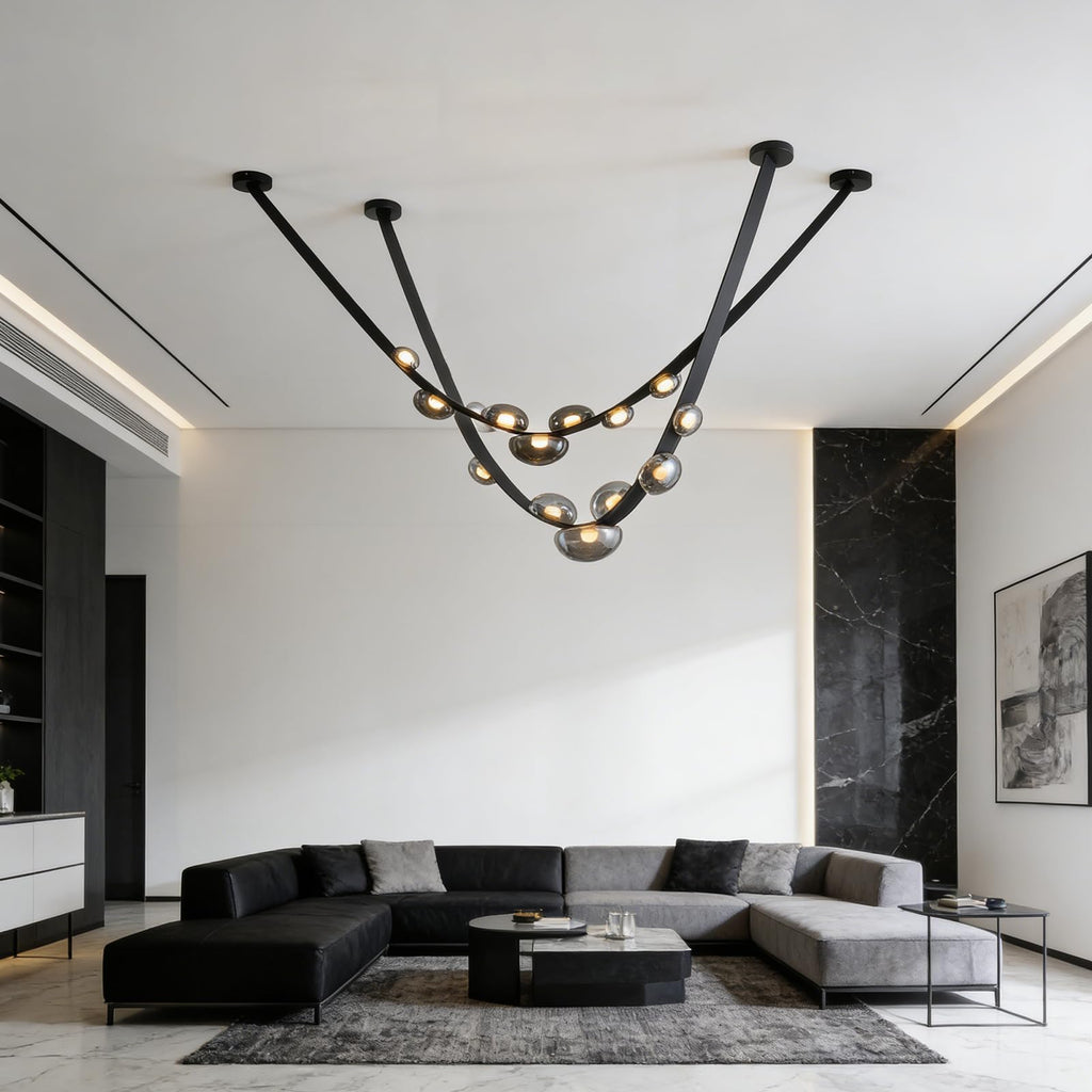 Chandeliers for high Ceilings Duplex Building Large Chandelier Living Room Villa Modern Minimalist Staircase Chandelier (one Belt)