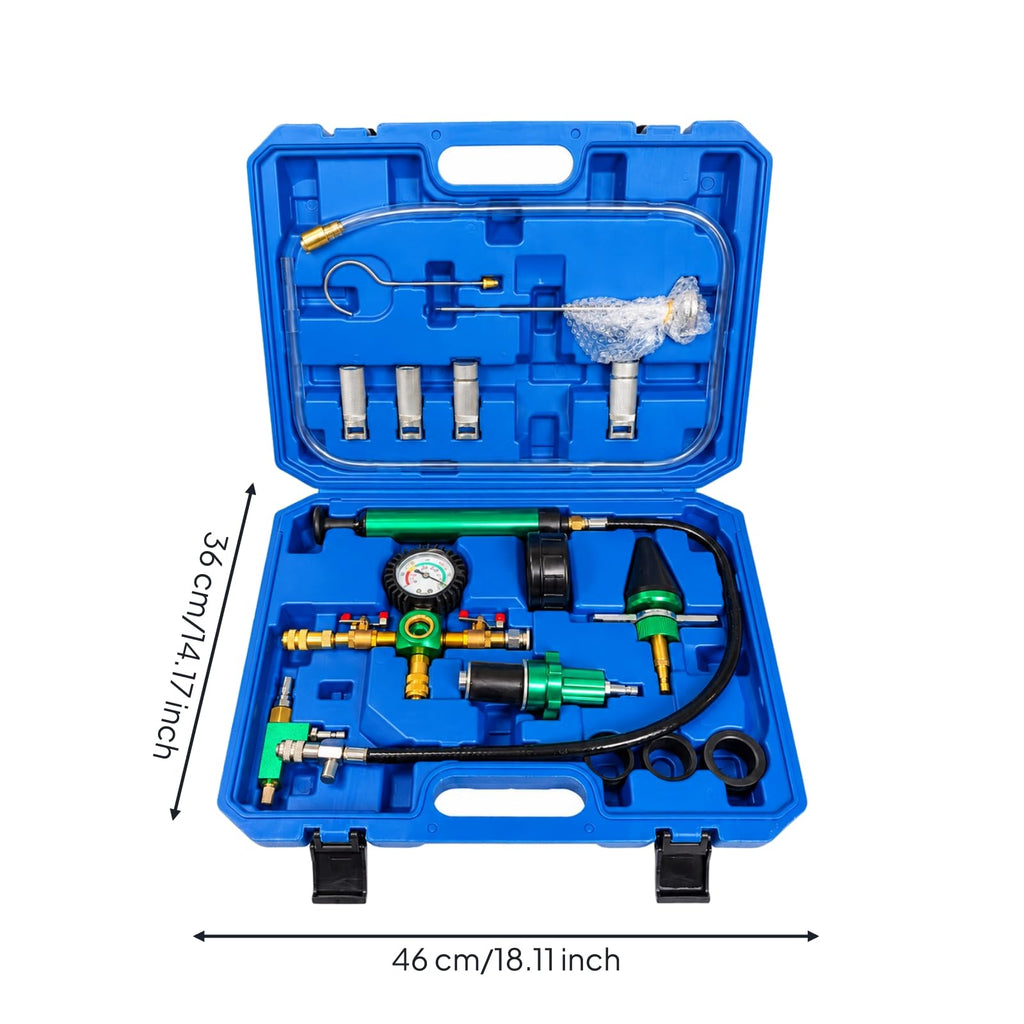 Filling Device Coolant Service Tool Cooling System Vacuum Purge Kit Leak Detection Tester Suitable for Workshop Repair and Home Garage