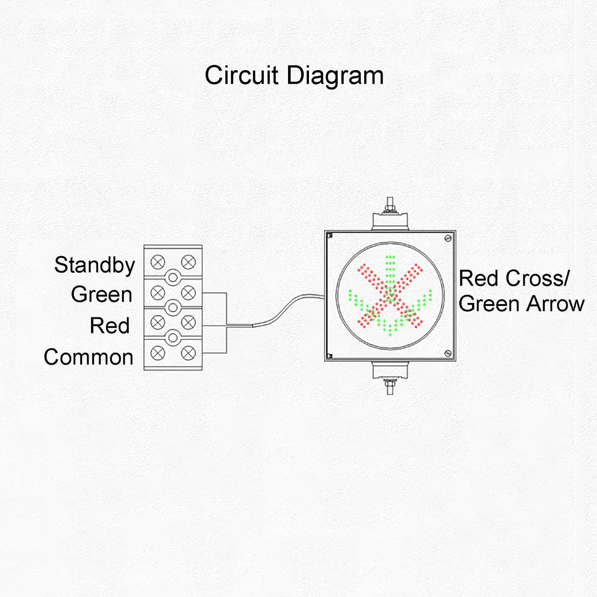 Red/Green Traffic Stop Light, LED Traffic Light Lamp, Square 1-Lights Block Signal X/Arrow Wall lamp, for Road, Toll Station, Indicator Warning Light (Color : 200MM-12V)(200mm 24v)