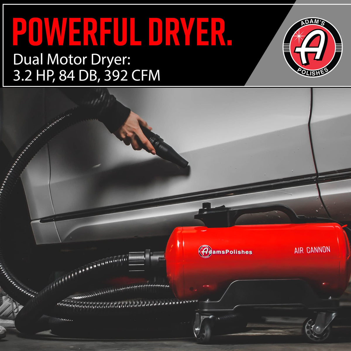 Adam's Polishes Air Cannon Car Dryer Blower - Powerful Detailing Wash | Filtered Dryers, Blowers & Blades Safer Than Microfiber Towel Cloth