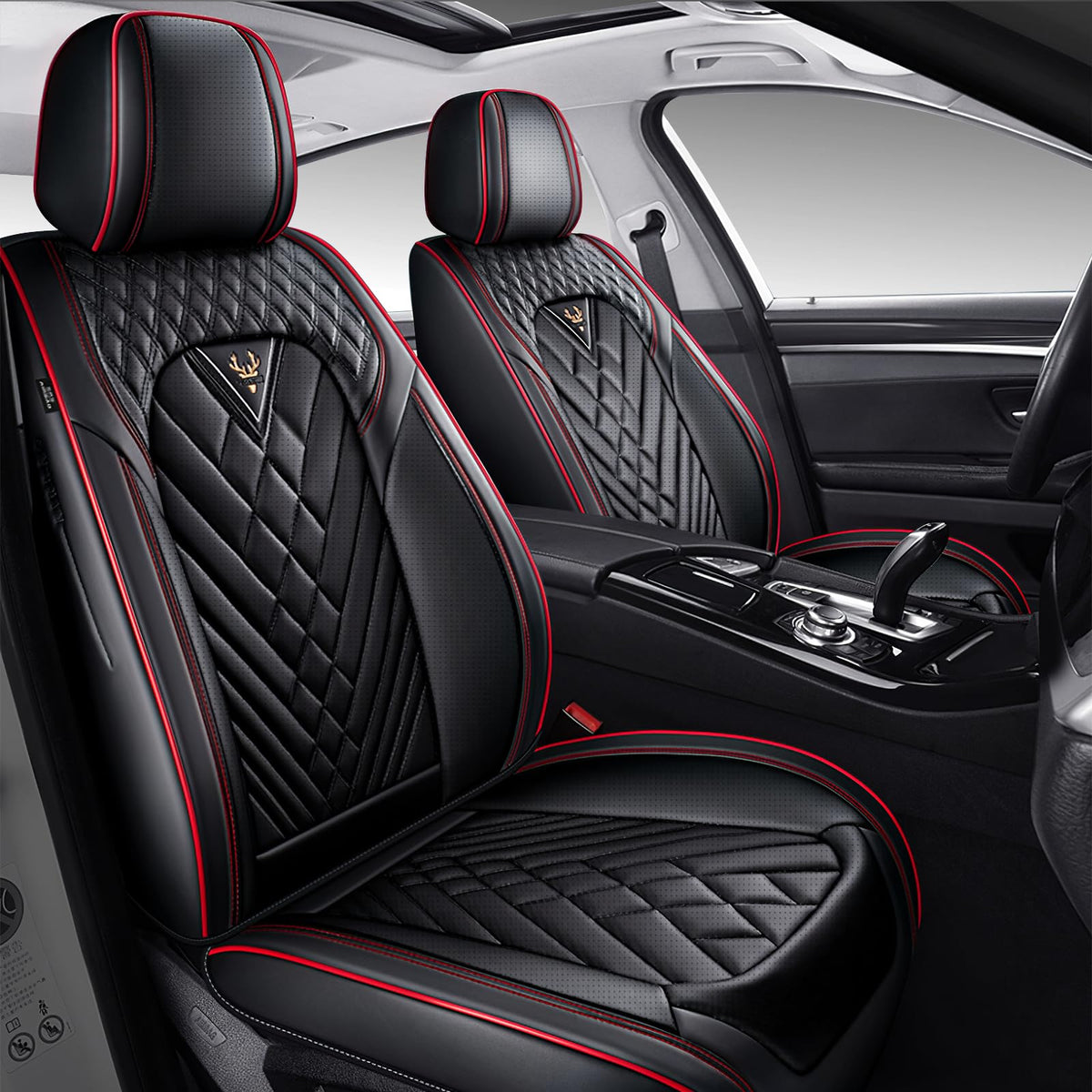 Full Set for Cadillac OPTIQ Seat Covers 2025-2027, Black-Red